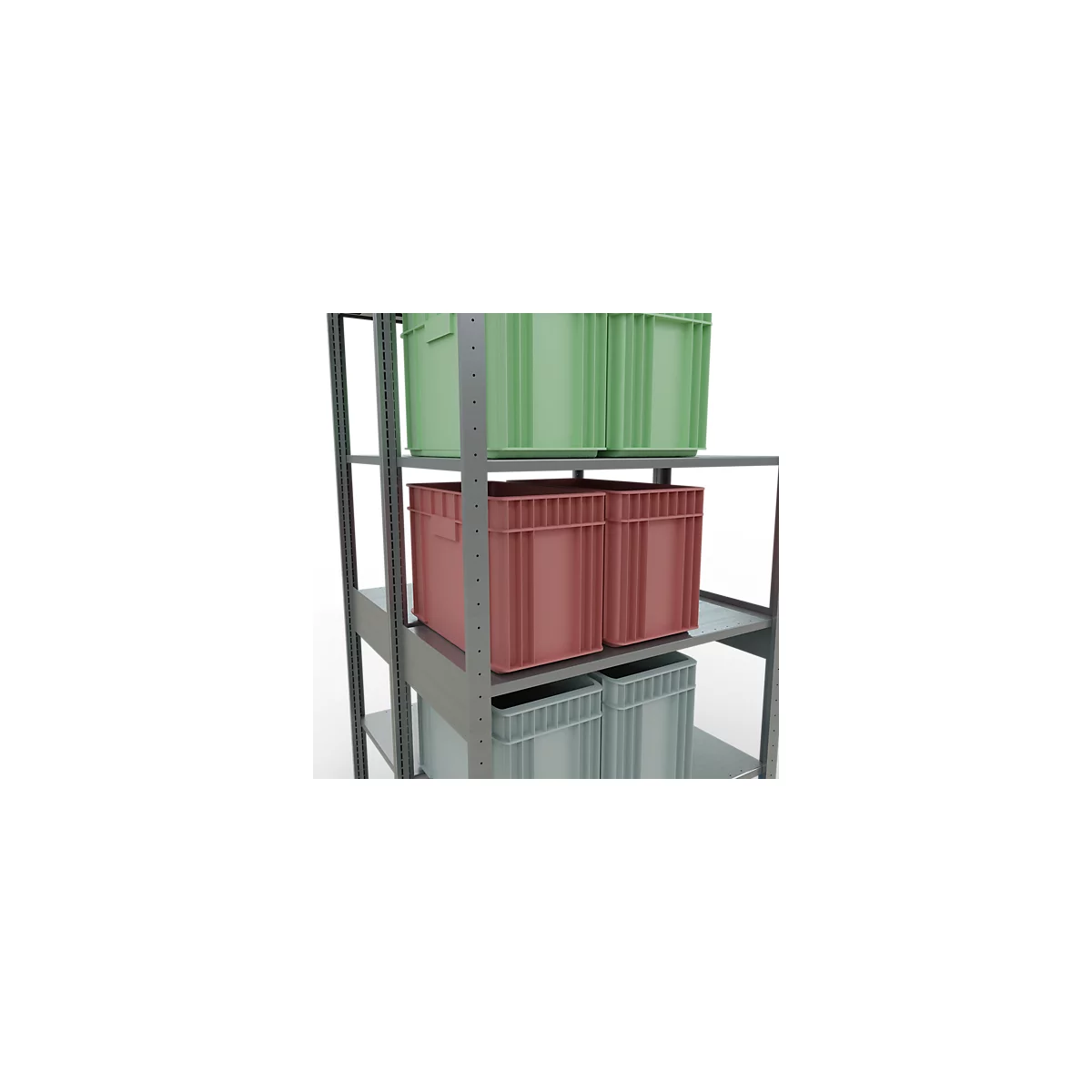 SCHULTE Lagertechnik - Rayonnage de base double emboîtable type 150 - 2500x1000x2x500 mm galv. 2x6 tablettes