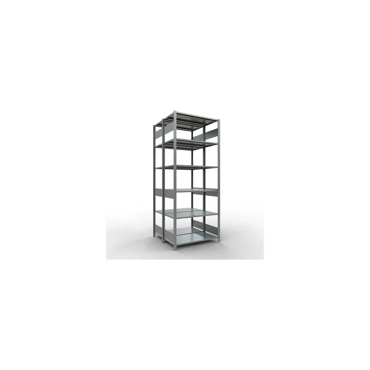 SCHULTE Lagertechnik - Rayonnage de base double emboîtable type 150 - 2500x1000x2x500 mm galv. 2x6 tablettes