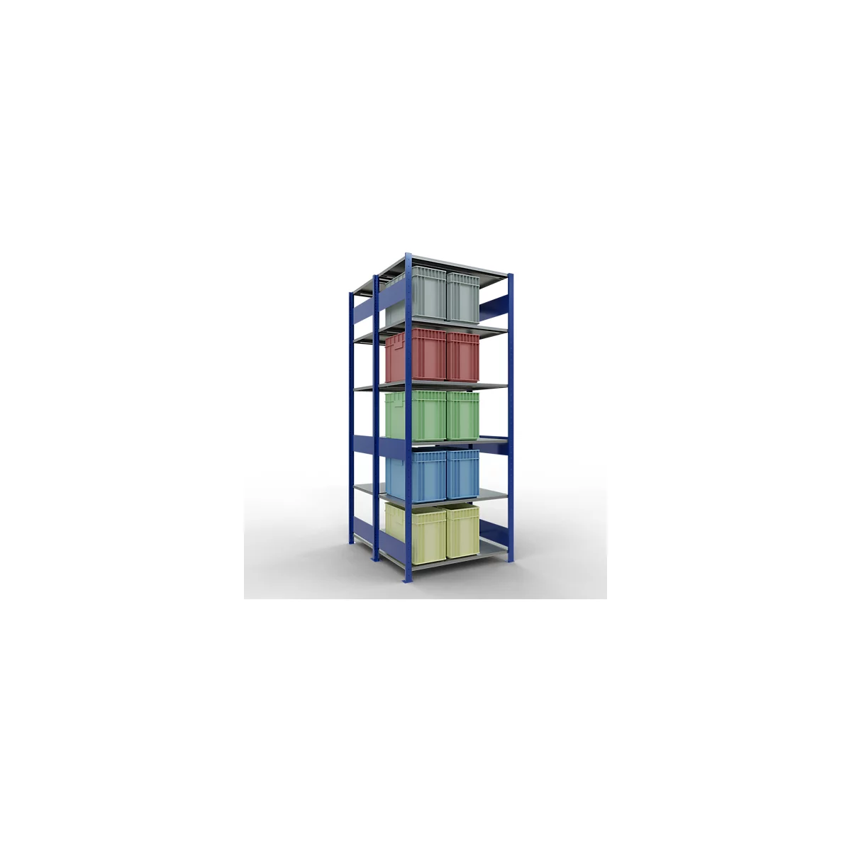 SCHULTE Lagertechnik - Rayonnage de base double emboîtable Type 150 - 2500x1000x2x600 mm 2x6 tablettes