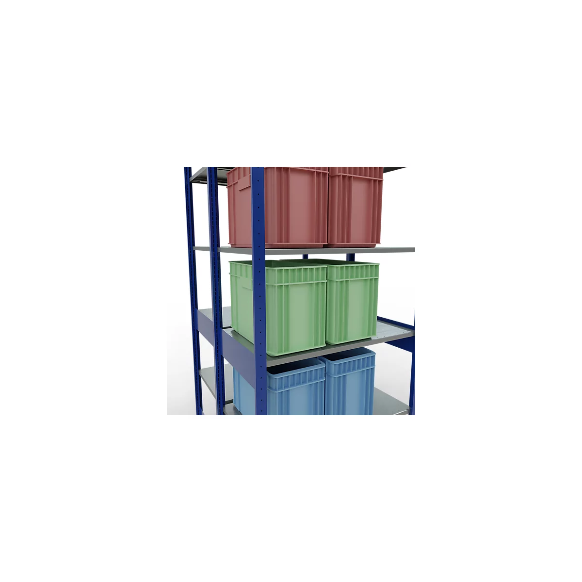 SCHULTE Lagertechnik - Rayonnage de base double emboîtable Type 150 - 2500x1000x2x600 mm 2x6 tablettes