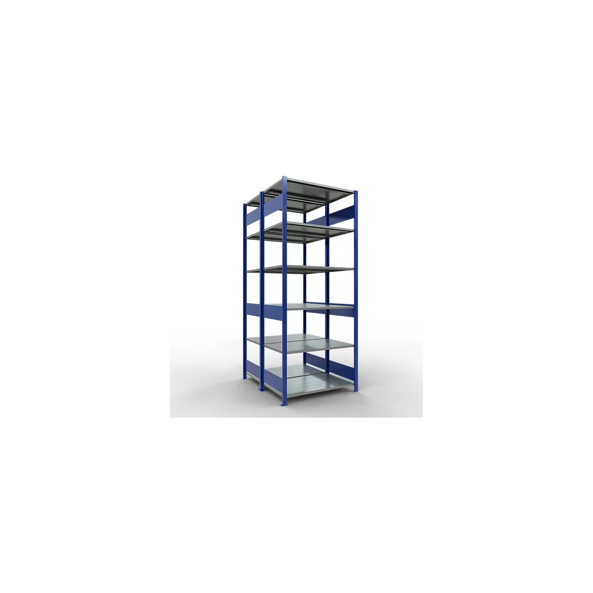 SCHULTE Lagertechnik - Rayonnage de base double emboîtable Type 150 - 2500x1000x2x600 mm 2x6 tablettes