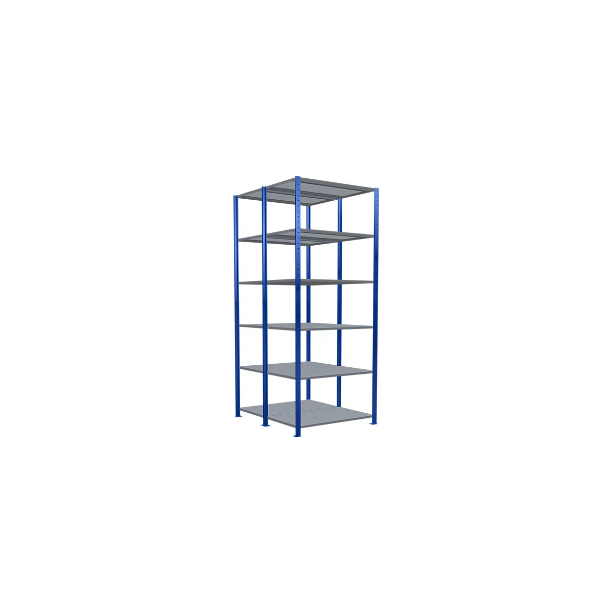 SCHULTE Lagertechnik - Rayonnage de base double emboîtable Type 150 - 2500x1000x2x600 mm 2x6 tablettes