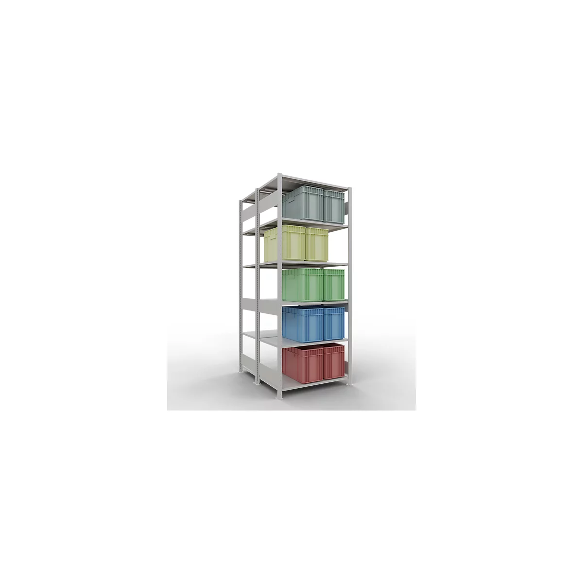 SCHULTE Lagertechnik - Rayonnage de base double emboîtable Type 150 - 2500x1000x2x600 mm 2x6 tablettes