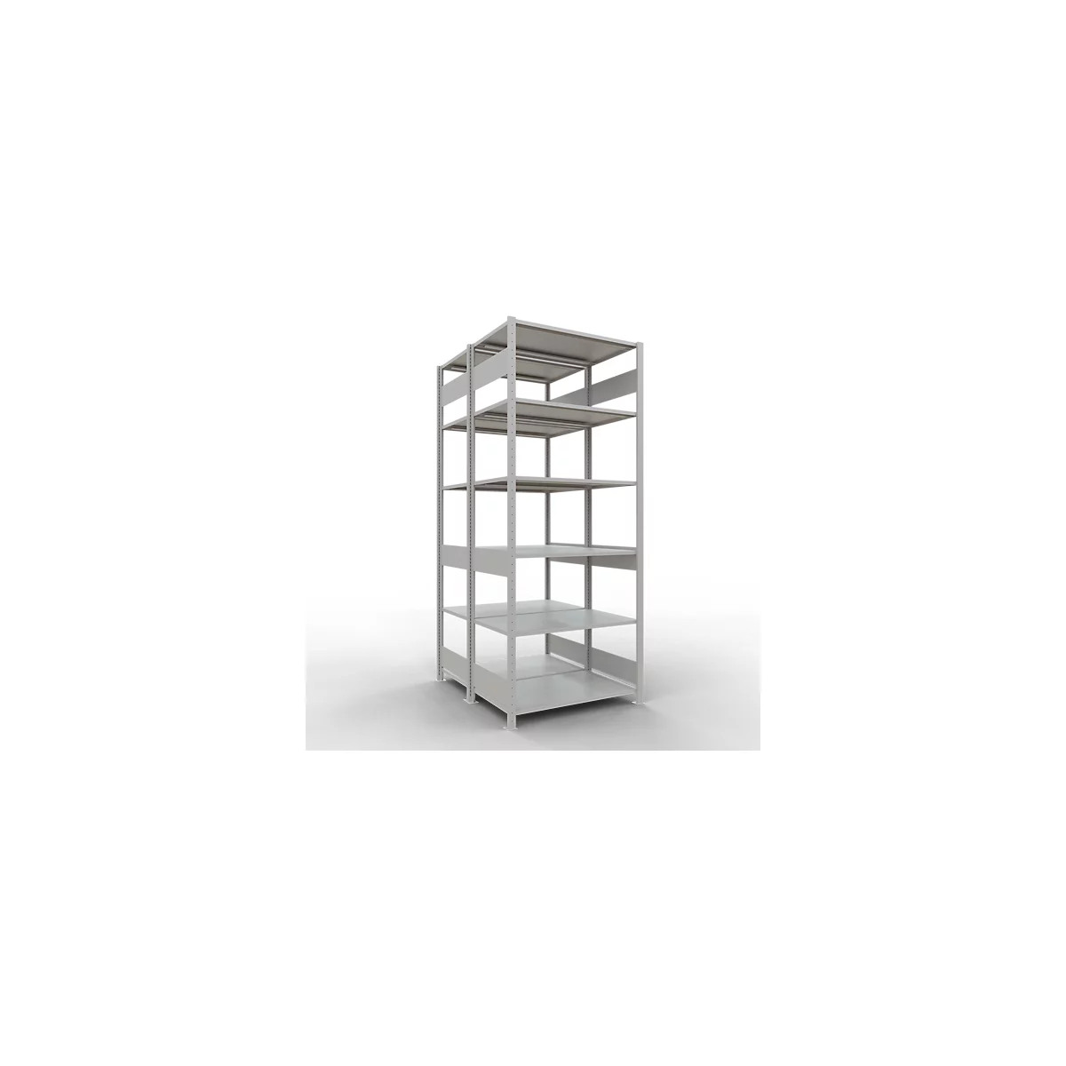 SCHULTE Lagertechnik - Rayonnage de base double emboîtable Type 150 - 2500x1000x2x600 mm 2x6 tablettes