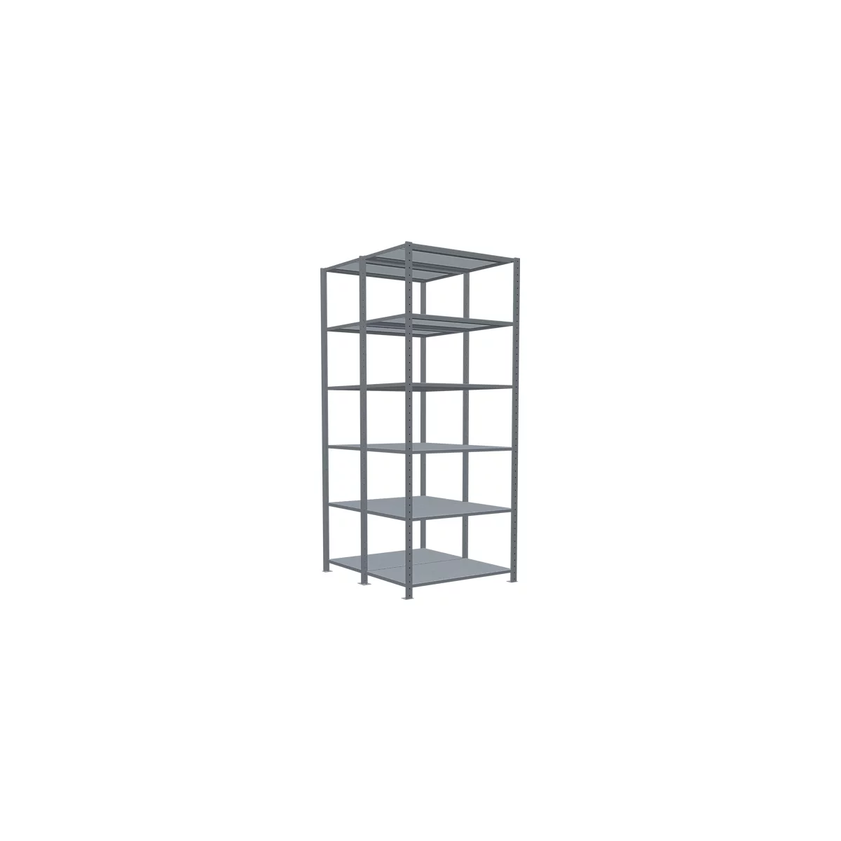 SCHULTE Lagertechnik - Rayonnage de base double emboîtable type 150 - 2500x1000x2x600 mm galv. 2x6 tablettes