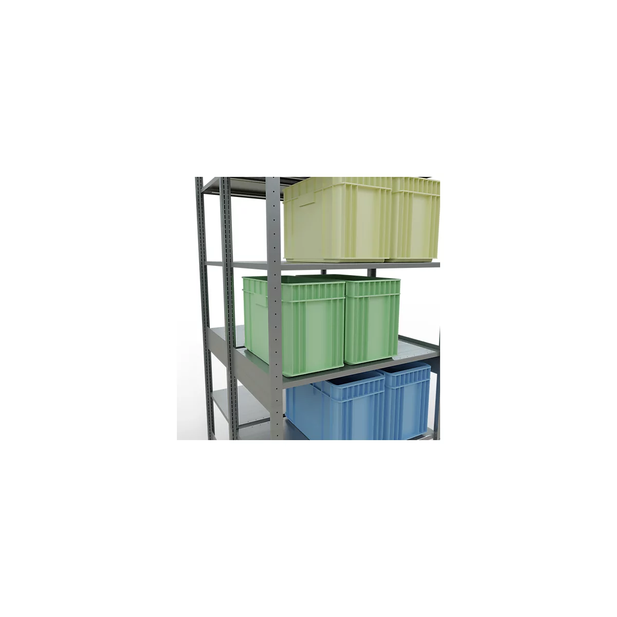 SCHULTE Lagertechnik - Rayonnage de base double emboîtable type 150 - 2500x1000x2x600 mm galv. 2x6 tablettes