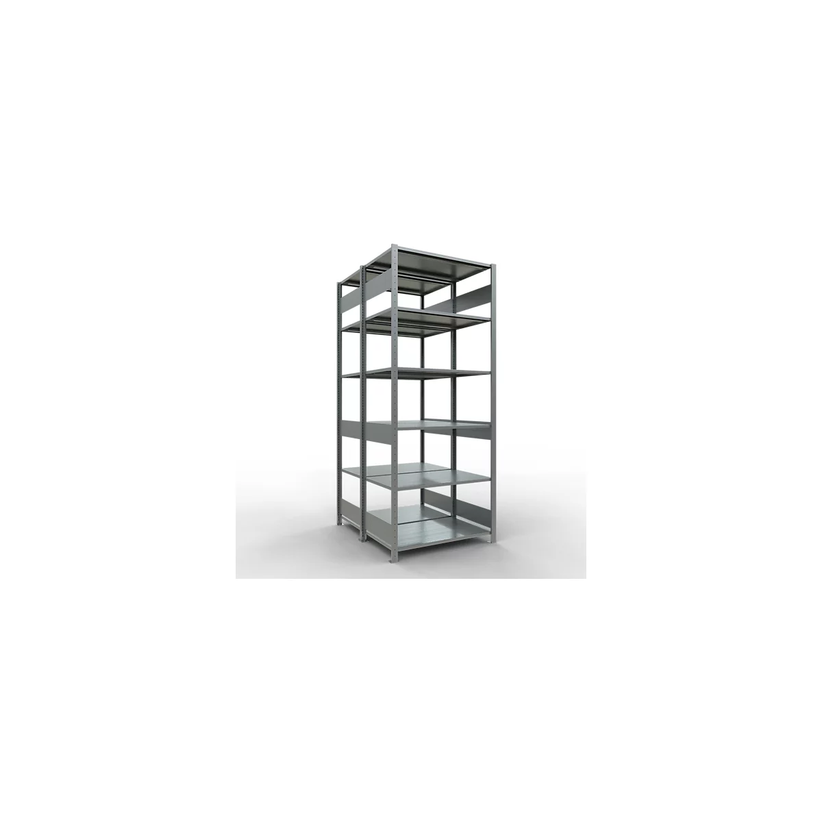 SCHULTE Lagertechnik - Rayonnage de base double emboîtable type 150 - 2500x1000x2x600 mm galv. 2x6 tablettes