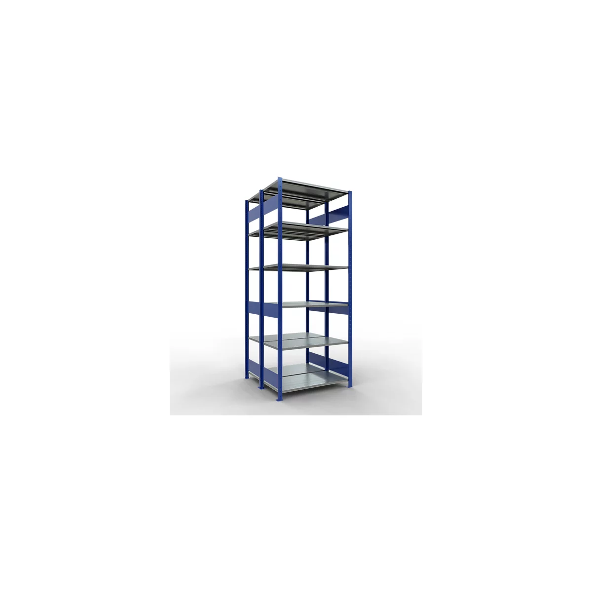 SCHULTE Lagertechnik - Rayonnage de base double emboîtable Type 150 - 2500x1000x500 mm, 2x6 tablettes