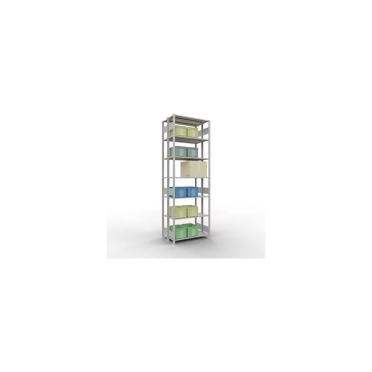 SCHULTE Lagertechnik - Rayonnage de base double emboîtable Type 150 - 3000x1000x2x300 mm 2x7 tablettes
