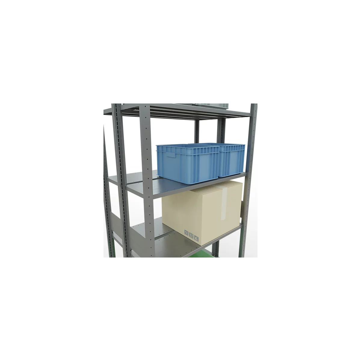 SCHULTE Lagertechnik - Rayonnage de base double emboîtable type 150 - 3000x1000x2x300 mm galv. 2x7 tablettes