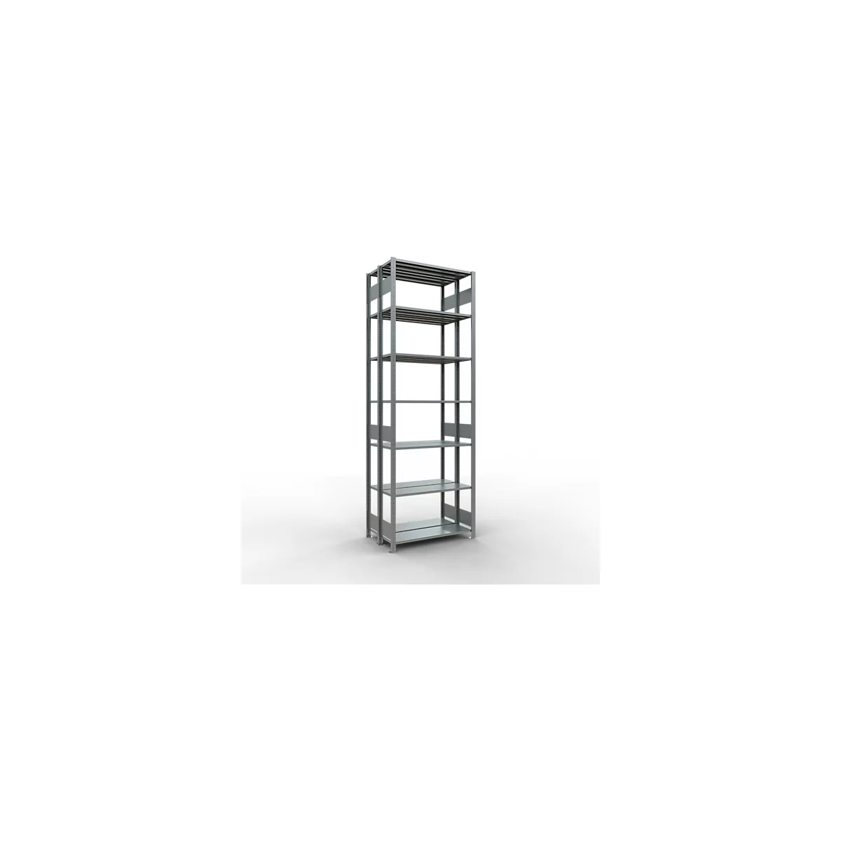 SCHULTE Lagertechnik - Rayonnage de base double emboîtable type 150 - 3000x1000x2x300 mm galv. 2x7 tablettes