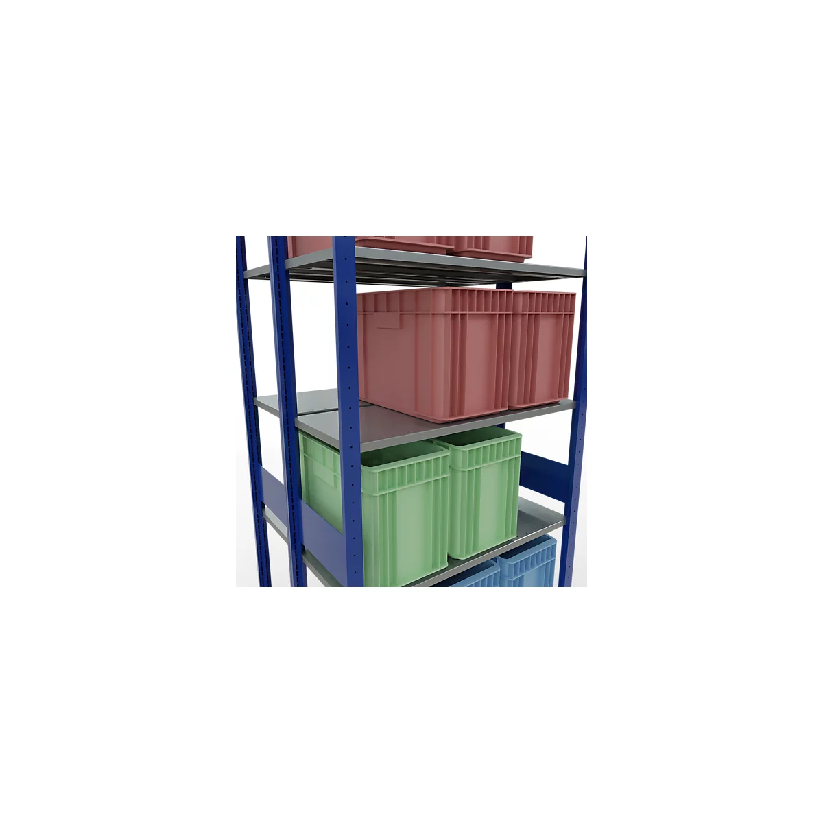 SCHULTE Lagertechnik - Rayonnage de base double emboîtable Type 150 - 3000x1000x2x400 mm 2x7 tablettes