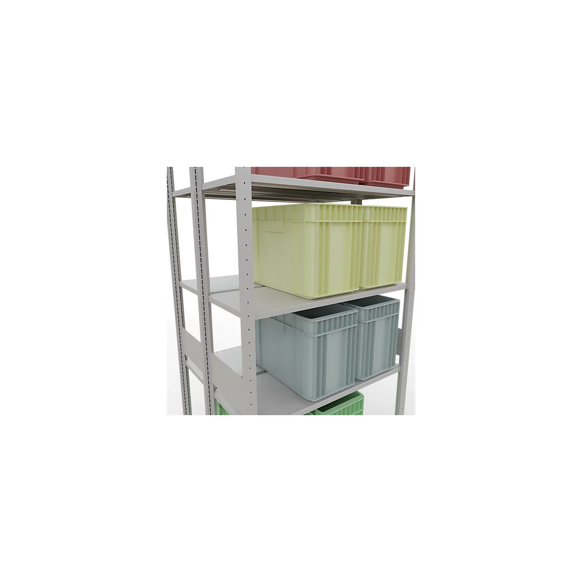SCHULTE Lagertechnik - Rayonnage de base double emboîtable Type 150 - 3000x1000x2x400 mm 2x7 tablettes