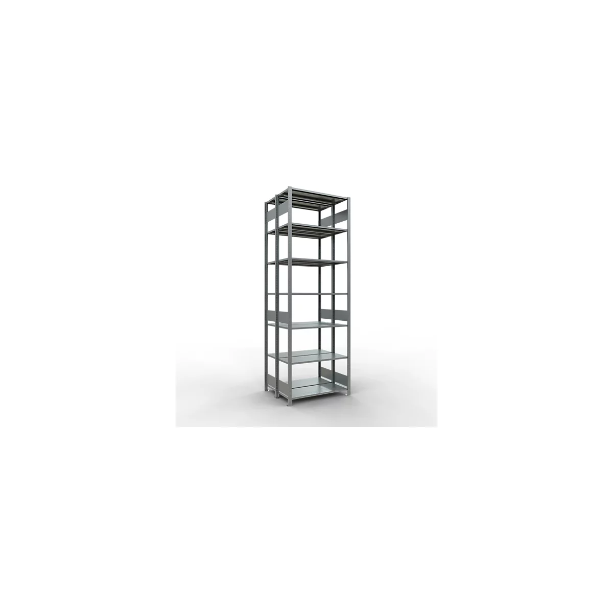 SCHULTE Lagertechnik - Rayonnage de base double emboîtable type 150 - 3000x1000x2x400 mm galv. 2x7 tablettes