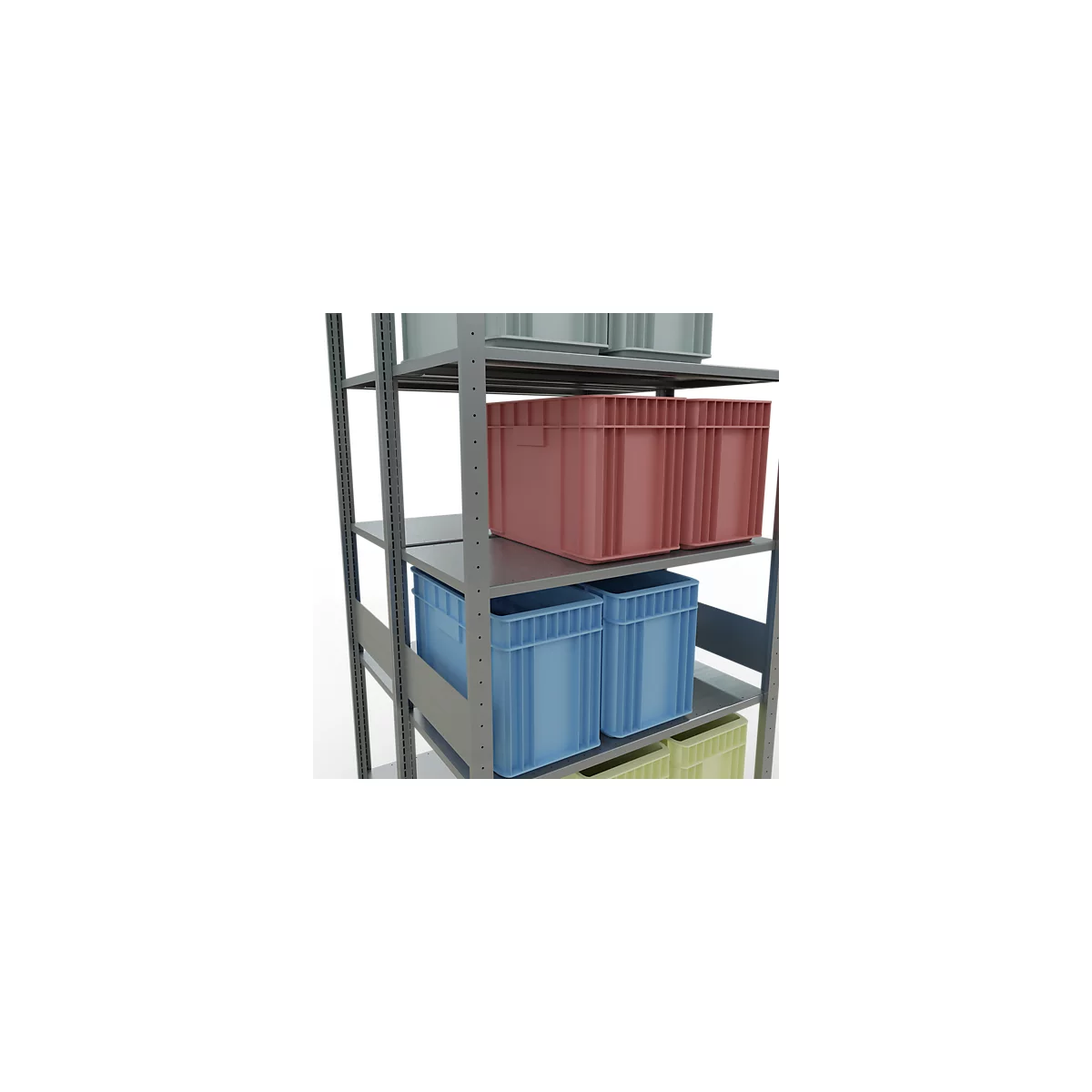 SCHULTE Lagertechnik - Rayonnage de base double emboîtable type 150 - 3000x1000x2x500 mm galv. 2x7 tablettes