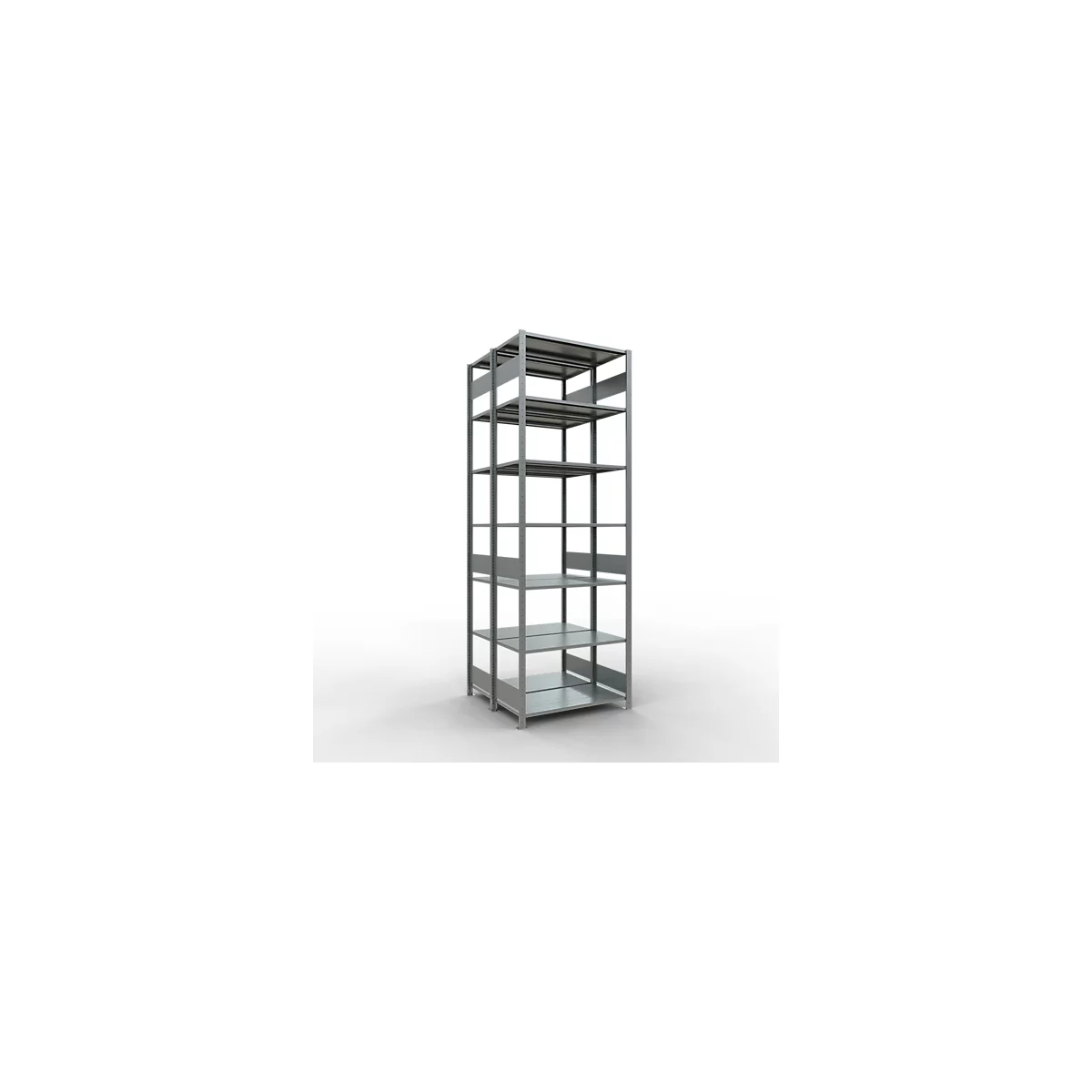 SCHULTE Lagertechnik - Rayonnage de base double emboîtable type 150 - 3000x1000x2x500 mm galv. 2x7 tablettes
