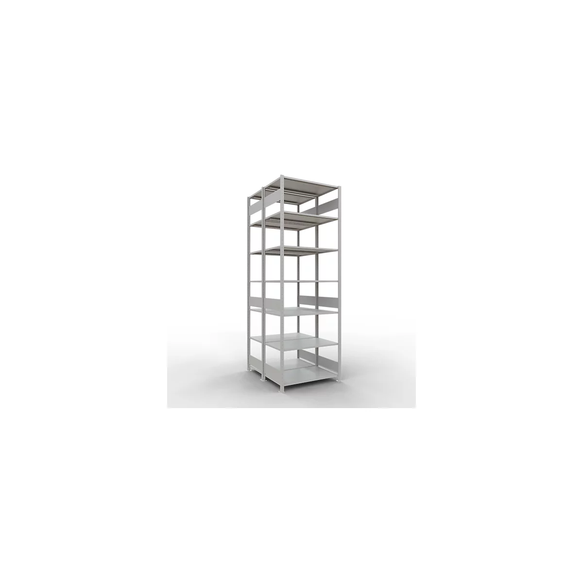 SCHULTE Lagertechnik - Rayonnage de base double emboîtable Type 150 - 3000x1000x2x600 mm 2x7 tablettes