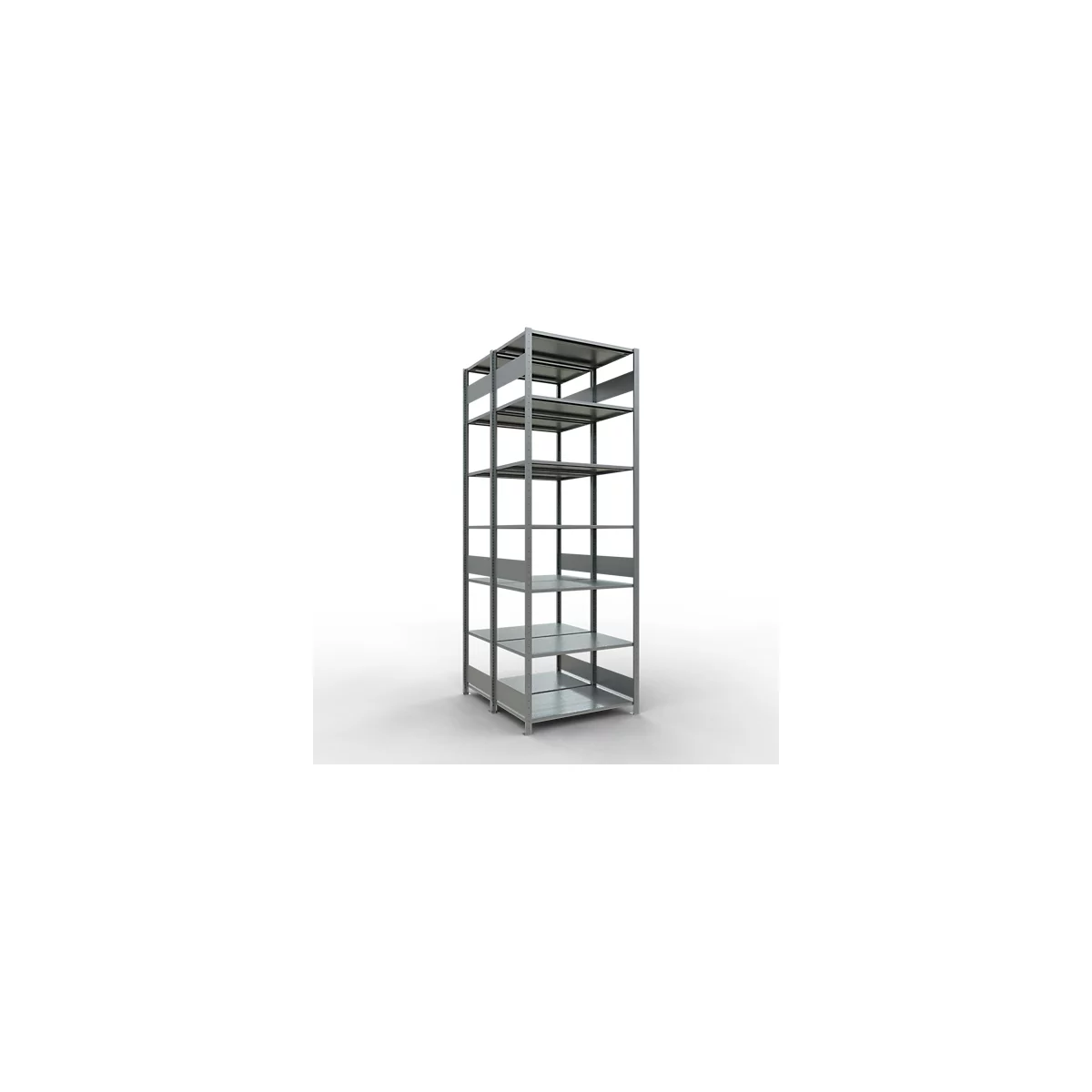 SCHULTE Lagertechnik - Rayonnage de base double emboîtable type 150 - 3000x1000x2x600 mm galv. 2x7 tablettes