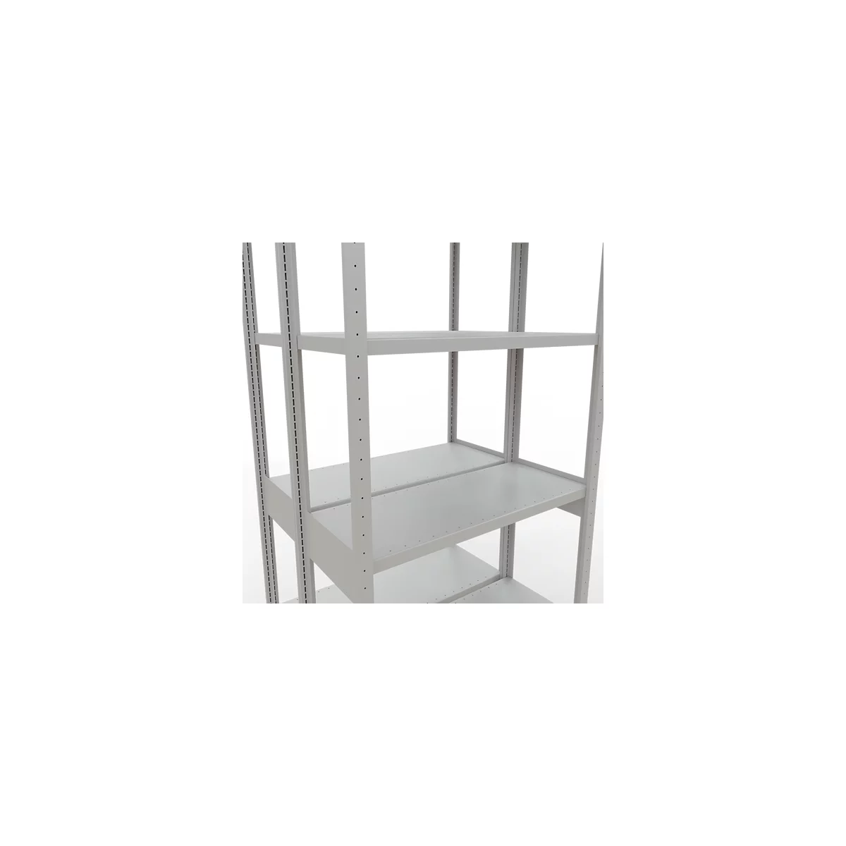 SCHULTE Lagertechnik - Rayonnage de base double système enfichable MULTIPlus250 - 3000x1000x(2x400) mm, 14 tablettes, galvanisé