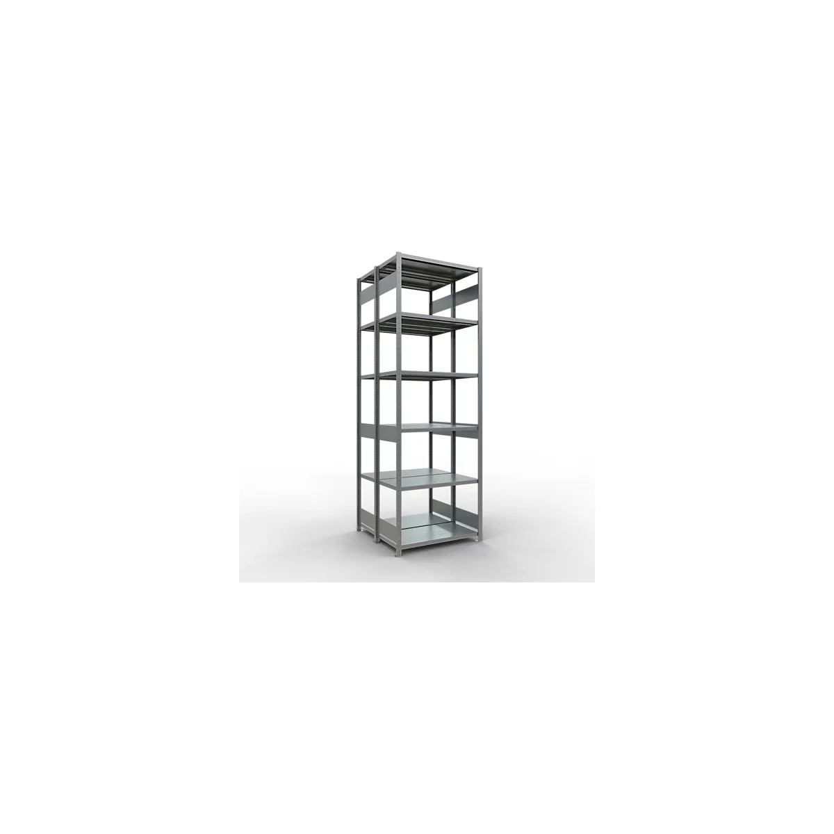 SCHULTE Lagertechnik - Rayonnage de base double système enfichable MULTIPlus250 - 3000x1000x(2x500) mm, 14 tablettes, galvanisé