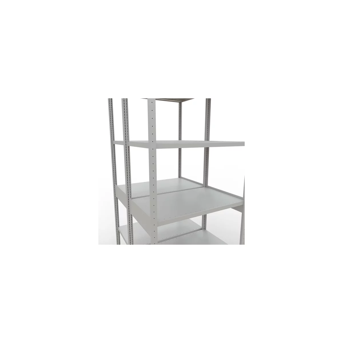 SCHULTE Lagertechnik - Rayonnage de base double système enfichable MULTIPlus250 - 3000x1000x(2x600) mm, 14 tablettes, galvanisé