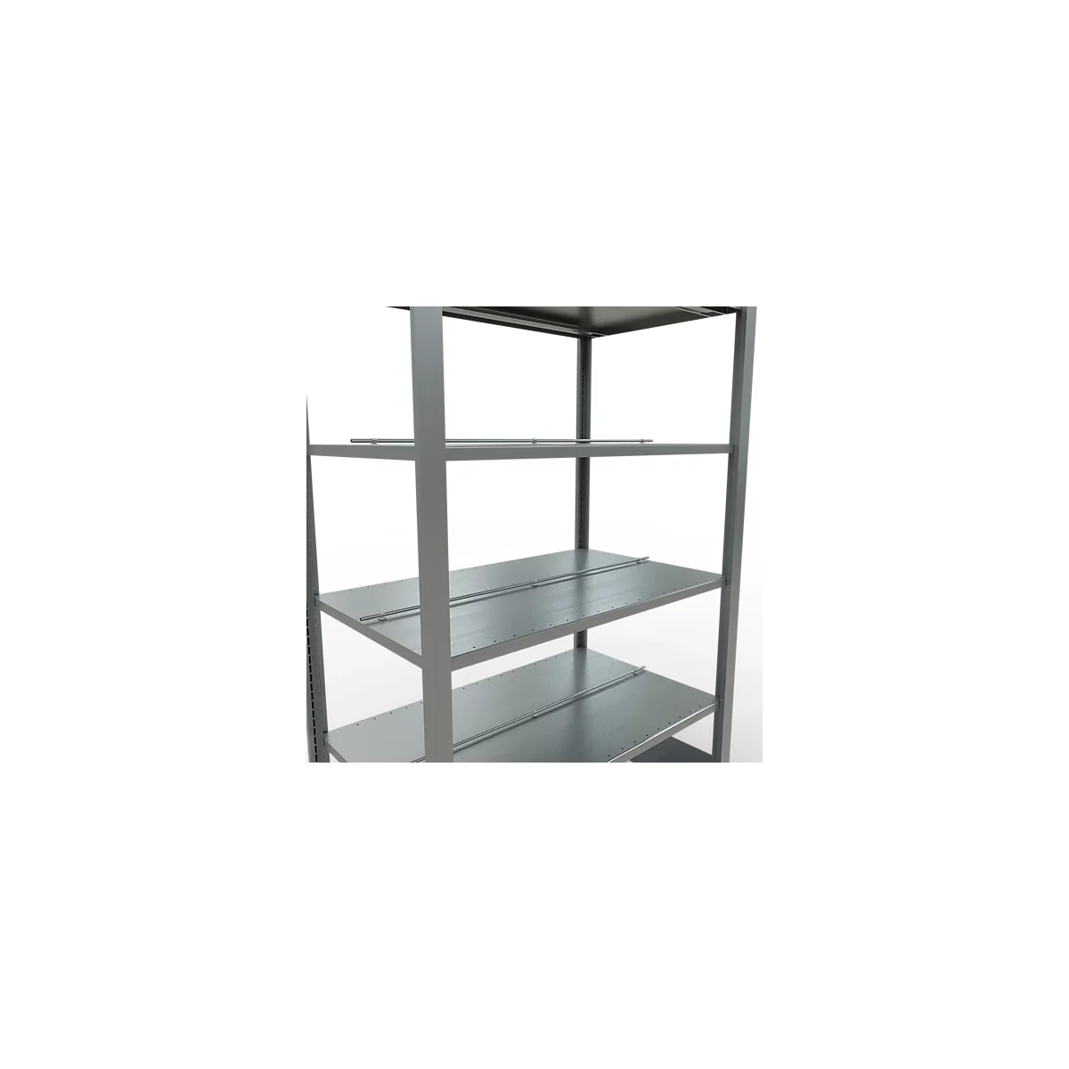 Schulte Lagertechnik Rayonnage de bureau emboîtable MultiPlus150, rayonnage de base, 6 tablettes, avec butée centrale, L 1000 x P 600 x H 2000 mm, gris argenté/galvanisé