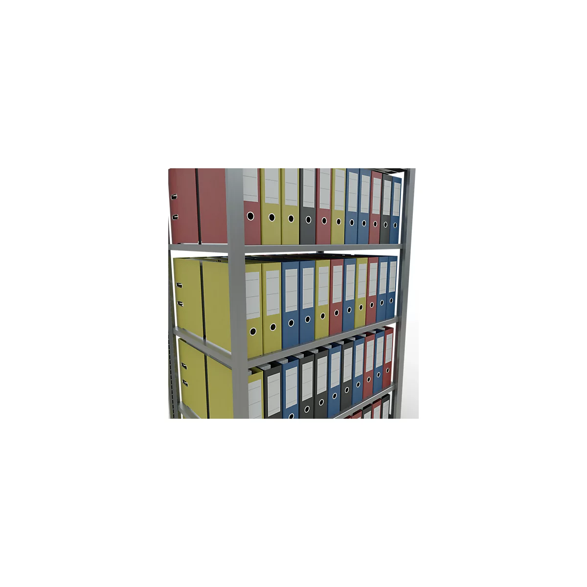 Schulte Lagertechnik Rayonnage de bureau emboîtable MultiPlus150, rayonnage de base, 6 tablettes, sans butée centrale, L 1000 x P 600 x H 2000 mm, gris argenté/galvanisé