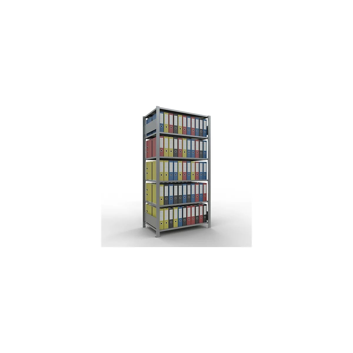 Schulte Lagertechnik Rayonnage de bureau emboîtable MultiPlus150, rayonnage de base, 6 tablettes, sans butée centrale, L 1000 x P 600 x H 2000 mm, gris argenté/galvanisé