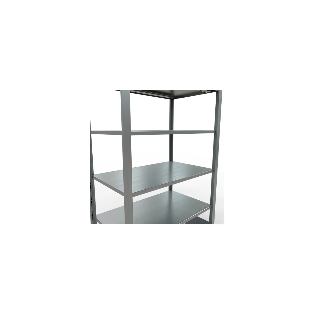 Schulte Lagertechnik Rayonnage de bureau emboîtable MultiPlus150, rayonnage de base, 6 tablettes, sans butée centrale, L 1000 x P 600 x H 2000 mm, gris argenté/galvanisé