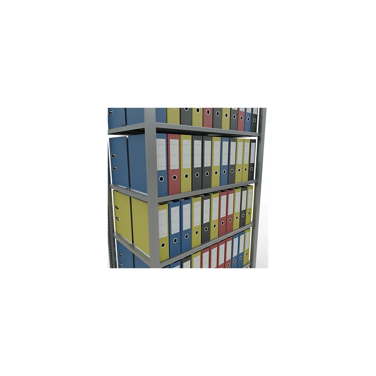 Schulte Lagertechnik Rayonnage de bureau emboîtable MultiPlus150, rayonnage de base, 7 tablettes, avec butée centrale, L 1000 x P 600 x H 2300 mm, gris argenté/galvanisé