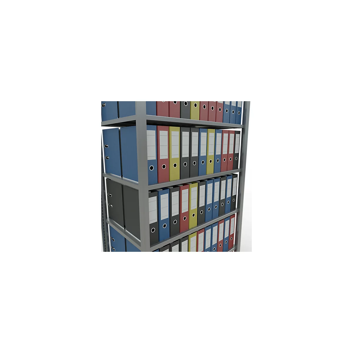 Schulte Lagertechnik Rayonnage de bureau emboîtable MultiPlus150, rayonnage de base, 7 tablettes, sans butée centrale, L 1000 x P 600 x H 2300 mm, gris argenté/galvanisé