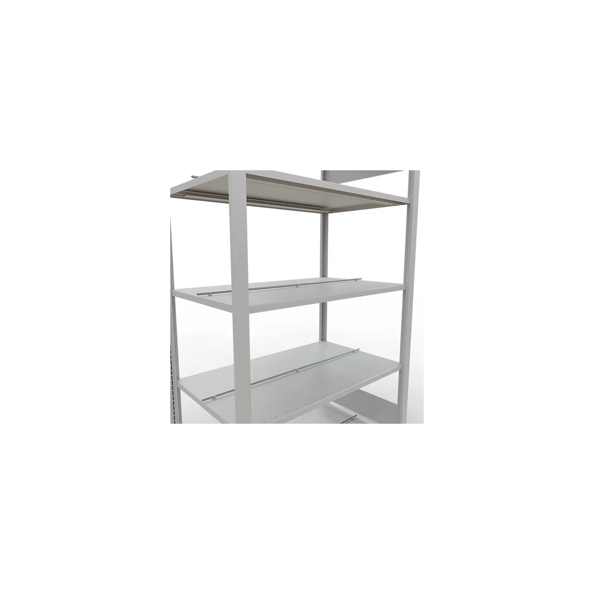 Schulte Lagertechnik Rayonnage de bureau modulaire MultiPlus150, rayonnage de base, 5 tablettes, avec butée centrale, L 1000 x P 600 x H 1800 mm, gris clair RAL 7035