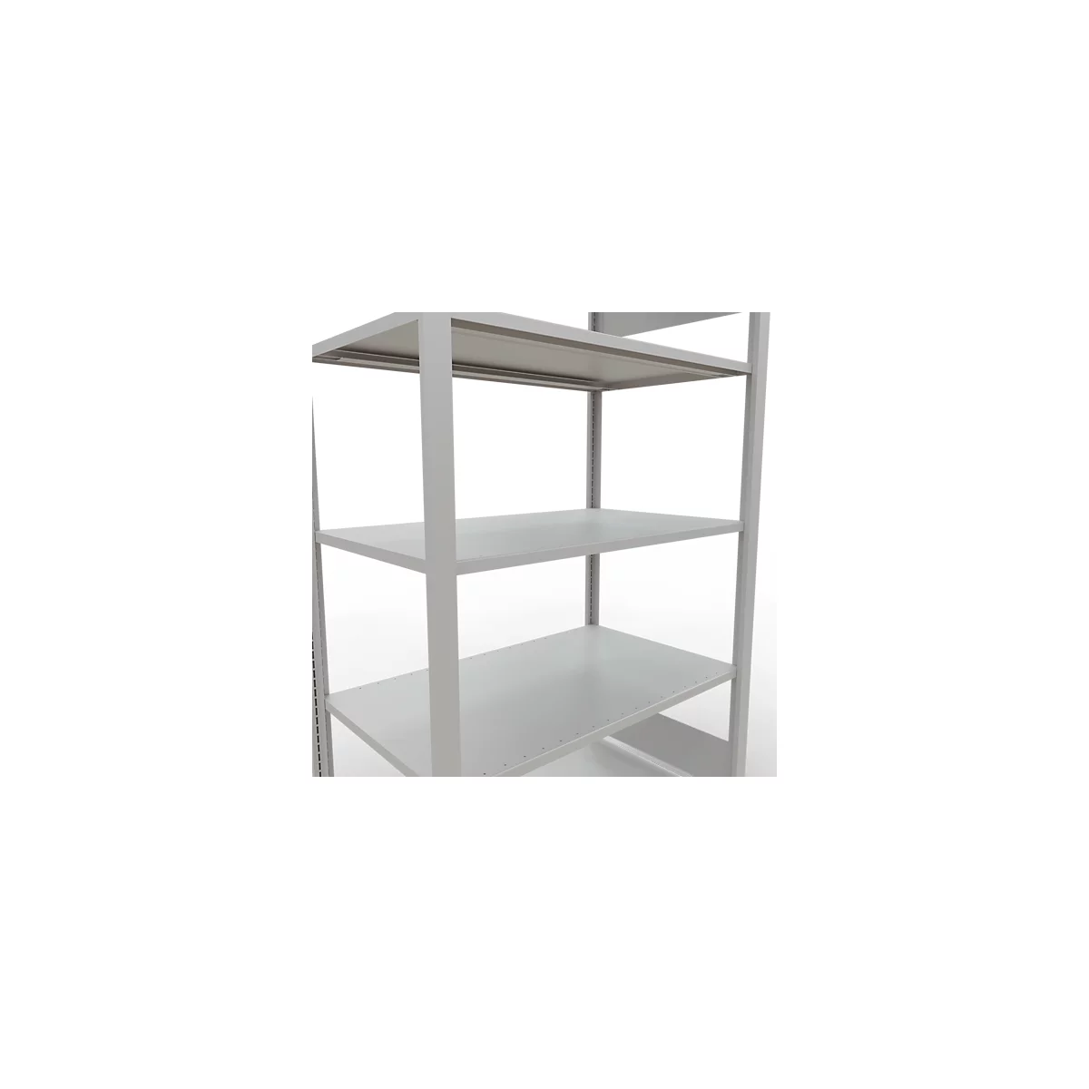 Schulte Lagertechnik Rayonnage de bureau modulaire MultiPlus150, rayonnage de base, 5 tablettes, sans butée centrale, L 1000 x P 600 x H 1800 mm, gris clair RAL 7035