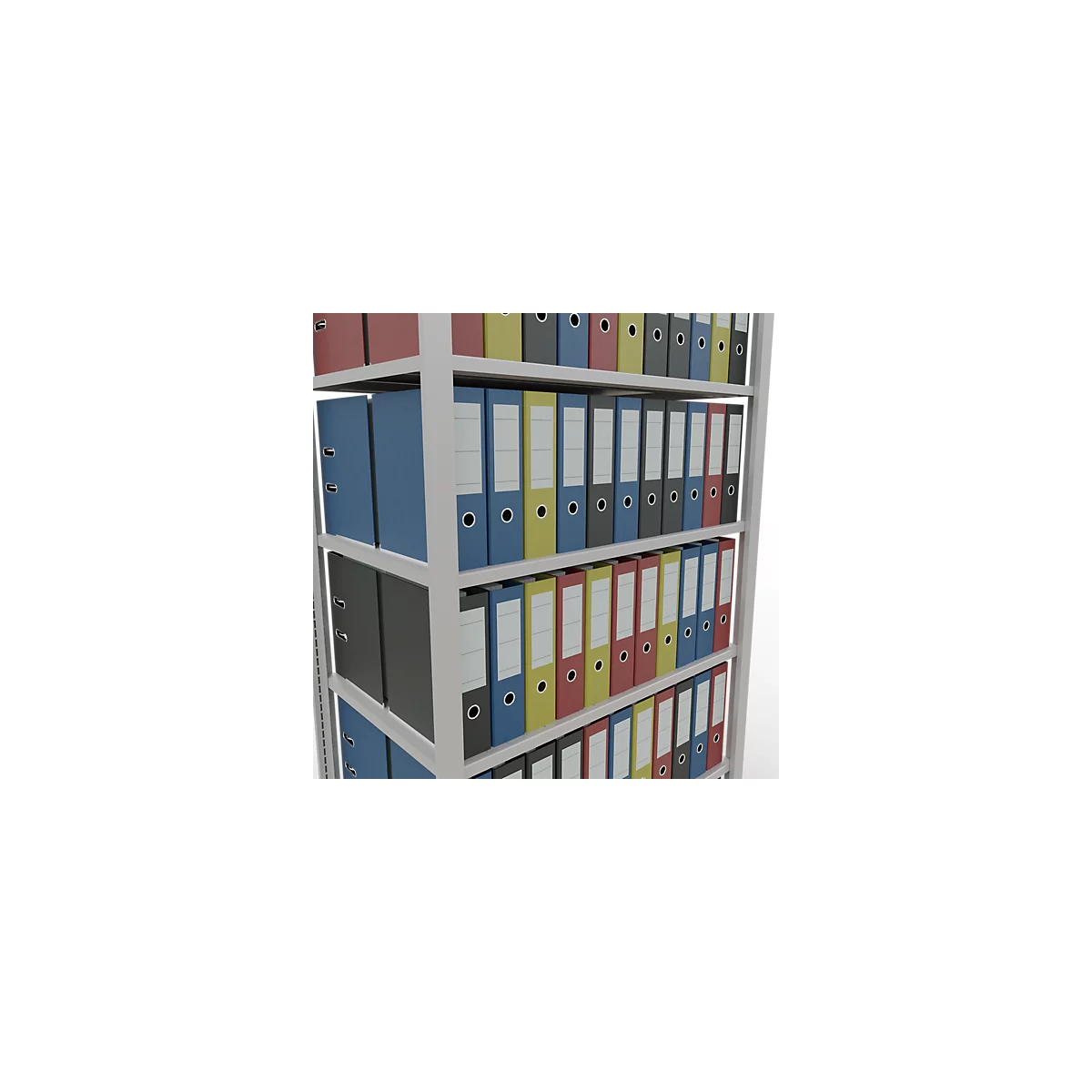 Schulte Lagertechnik Rayonnage de bureau modulaire MultiPlus150, rayonnage de base, 7 tablettes, sans butée centrale, L 1000 x P 600 x H 2300 mm, gris clair RAL 7035