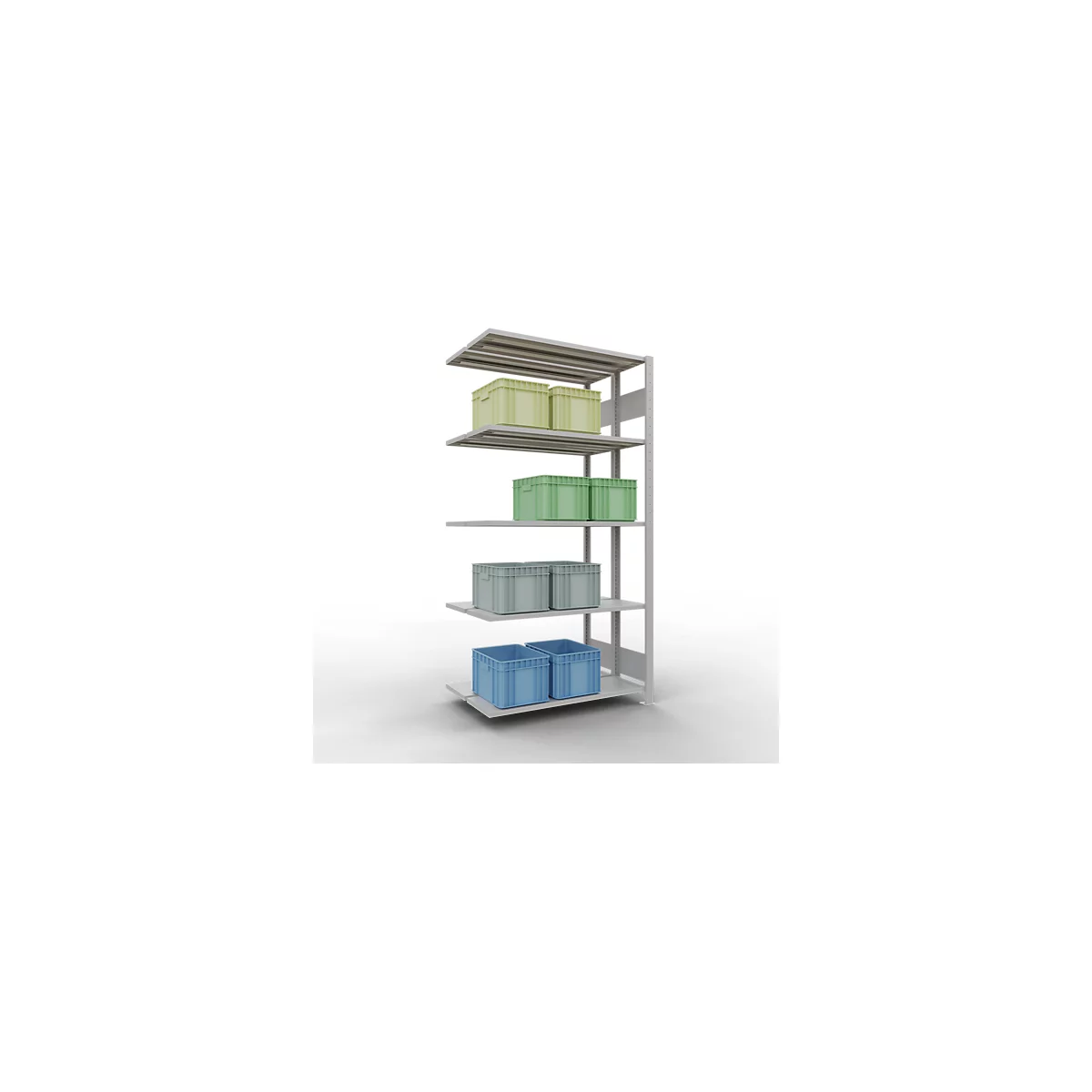 SCHULTE Lagertechnik - Rayonnage double emboîtable Modèle 150 - 2000x1000x2x300 mm 2x5 tablettes