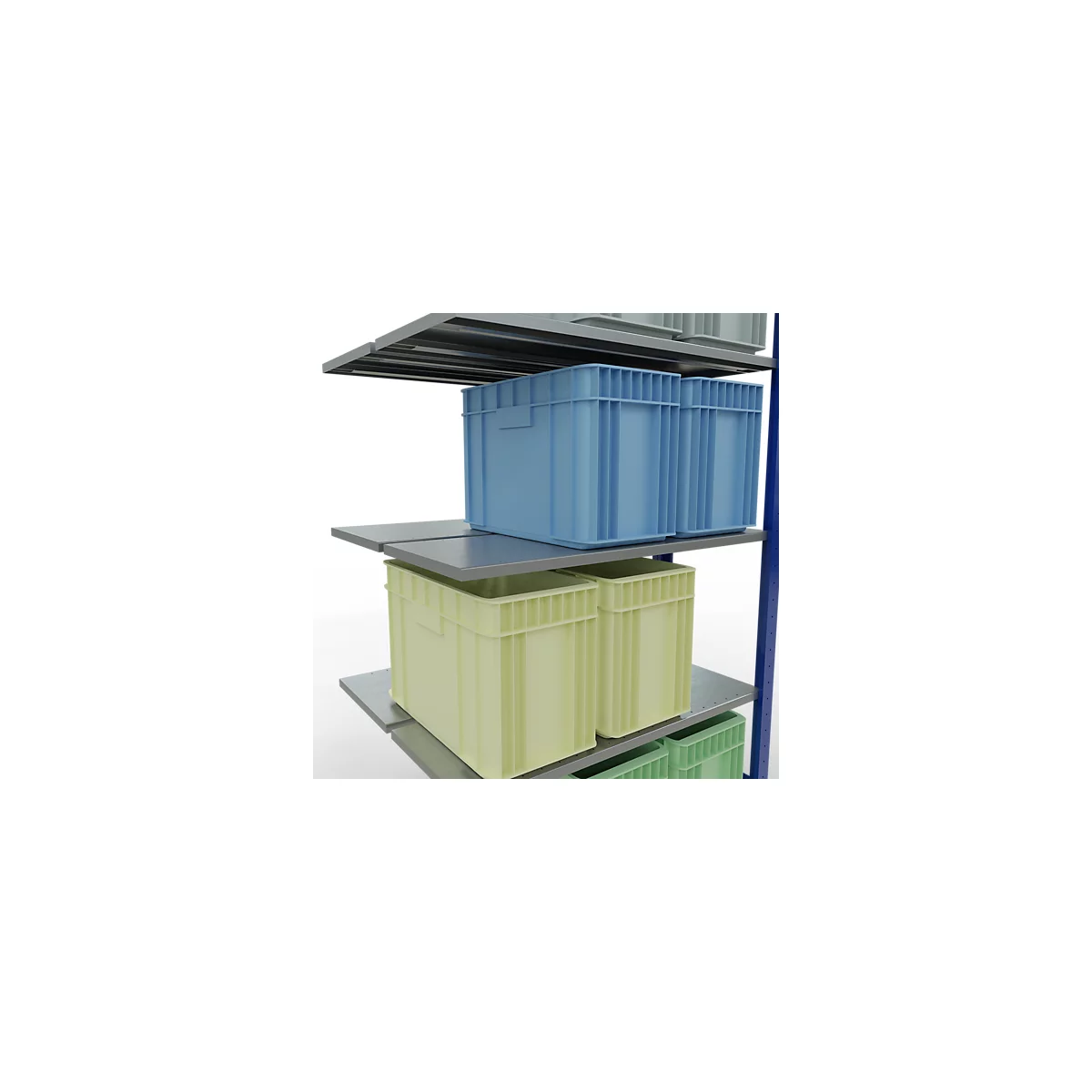 SCHULTE Lagertechnik - Rayonnage double emboîtable Modèle 150 - 2000x1000x2x400 mm 2x5 tablettes