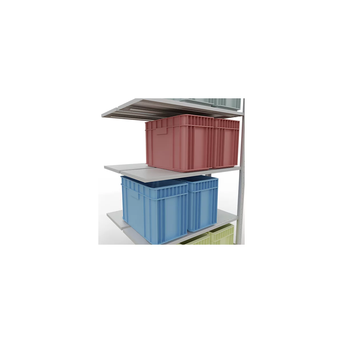 SCHULTE Lagertechnik - Rayonnage double emboîtable Modèle 150 - 2000x1000x2x400 mm 2x5 tablettes