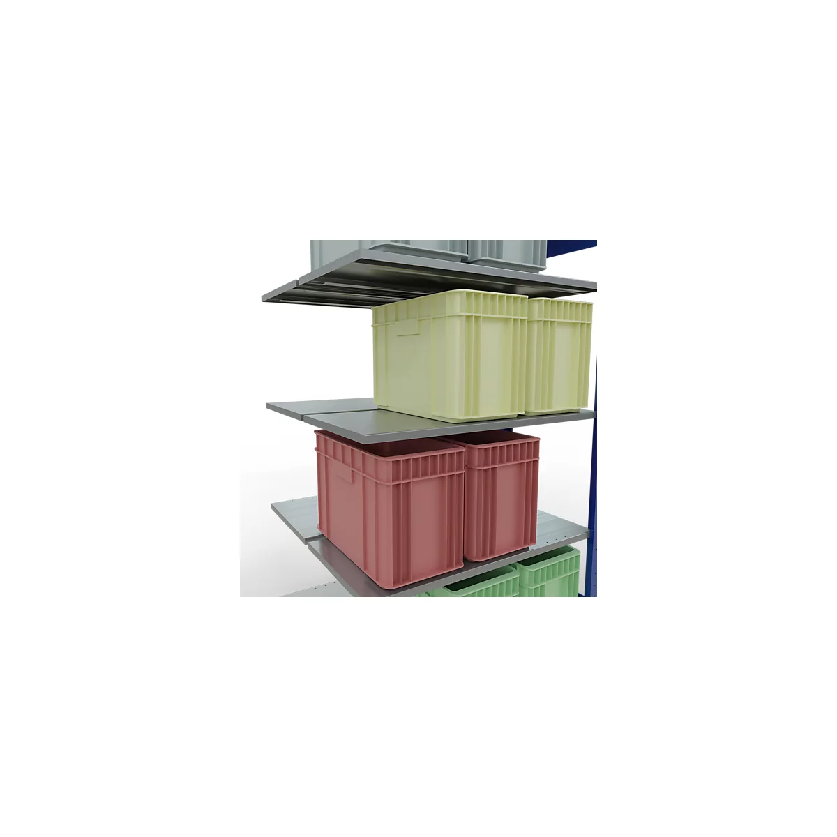 SCHULTE Lagertechnik - Rayonnage double emboîtable Modèle 150 - 2000x1000x2x500 mm 2x5 tablettes
