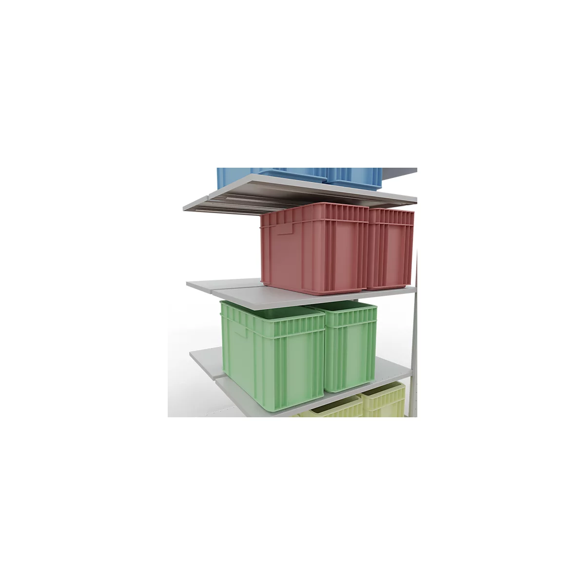 SCHULTE Lagertechnik - Rayonnage double emboîtable Modèle 150 - 2000x1000x2x500 mm 2x5 tablettes