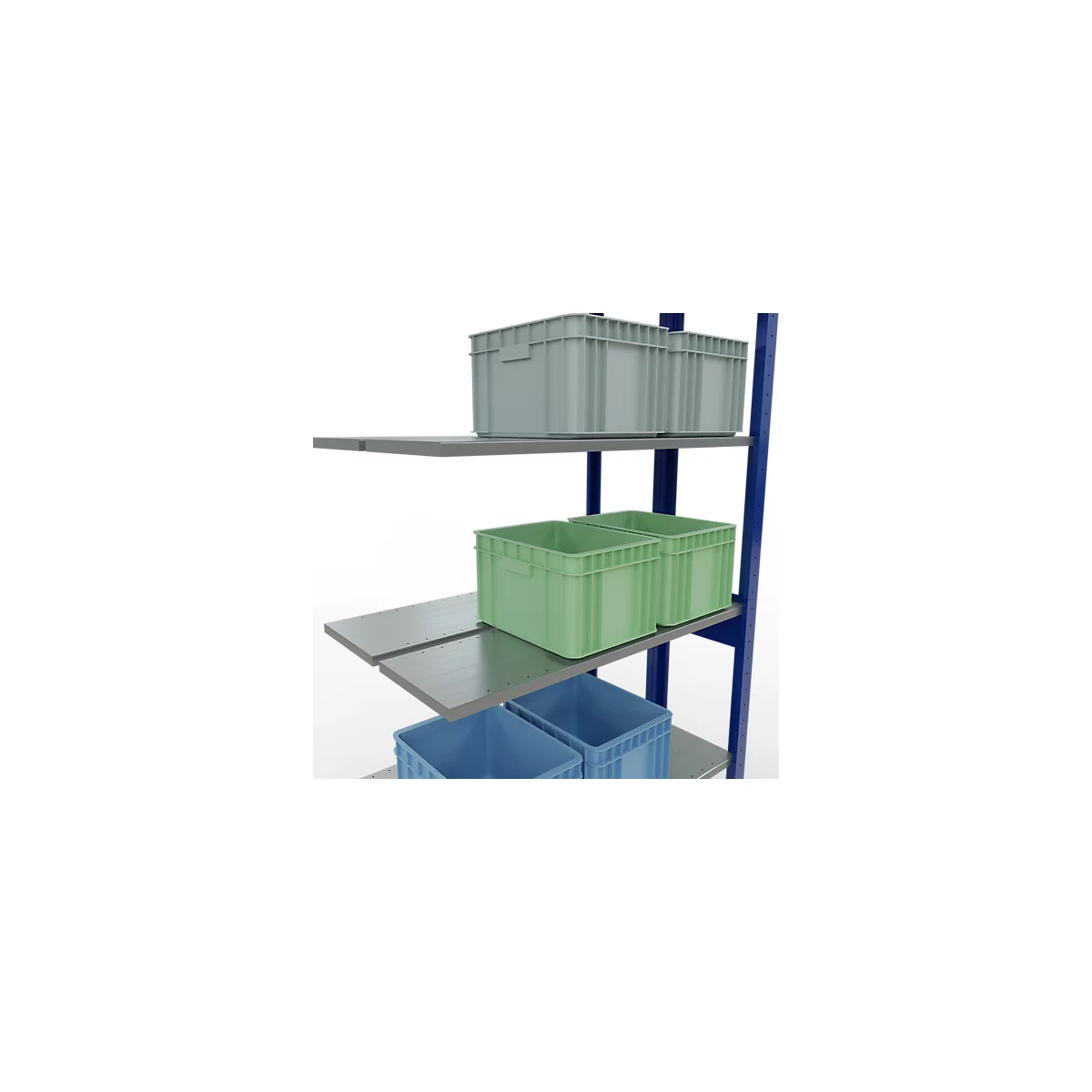 SCHULTE Lagertechnik - Rayonnage double emboîtable Modèle 150 - 2500x1000x2x300 mm 2x6 tablettes