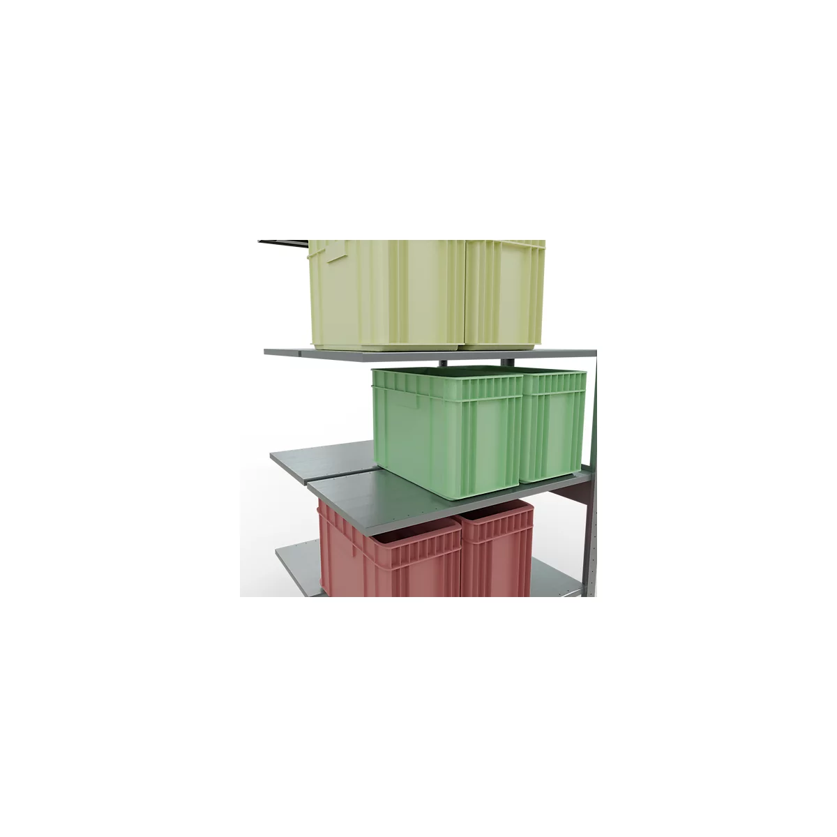 SCHULTE Lagertechnik - Rayonnage double emboîtable, Modèle 150 - 2500x1000x2x500 mm galv. 2x6 tablettes