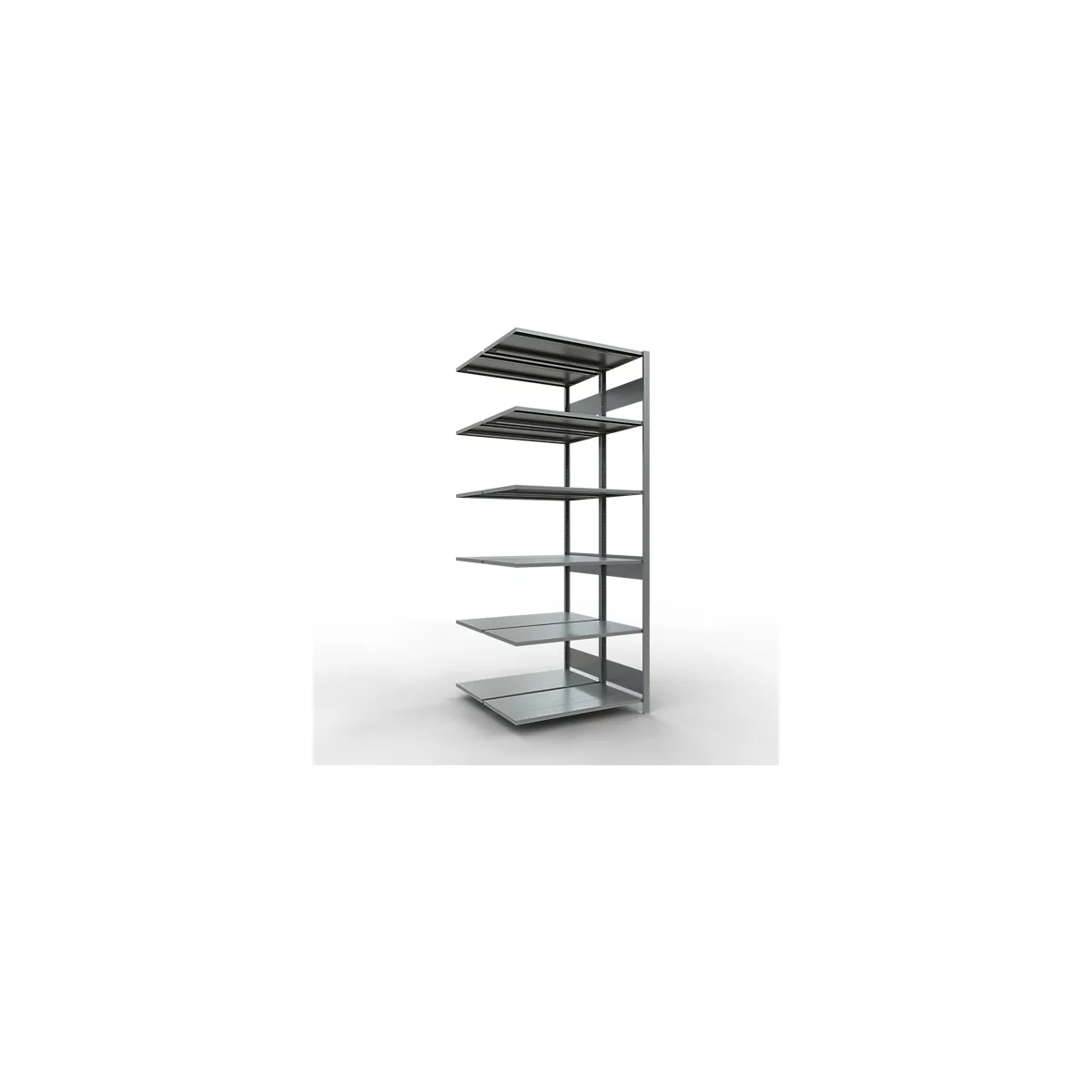 SCHULTE Lagertechnik - Rayonnage double emboîtable, Modèle 150 - 2500x1000x2x500 mm galv. 2x6 tablettes