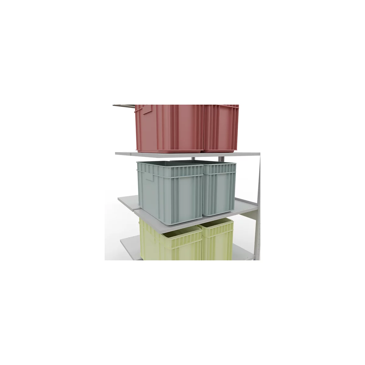SCHULTE Lagertechnik - Rayonnage double emboîtable Modèle 150 - 2500x1000x500 mm, 2x6 tablettes