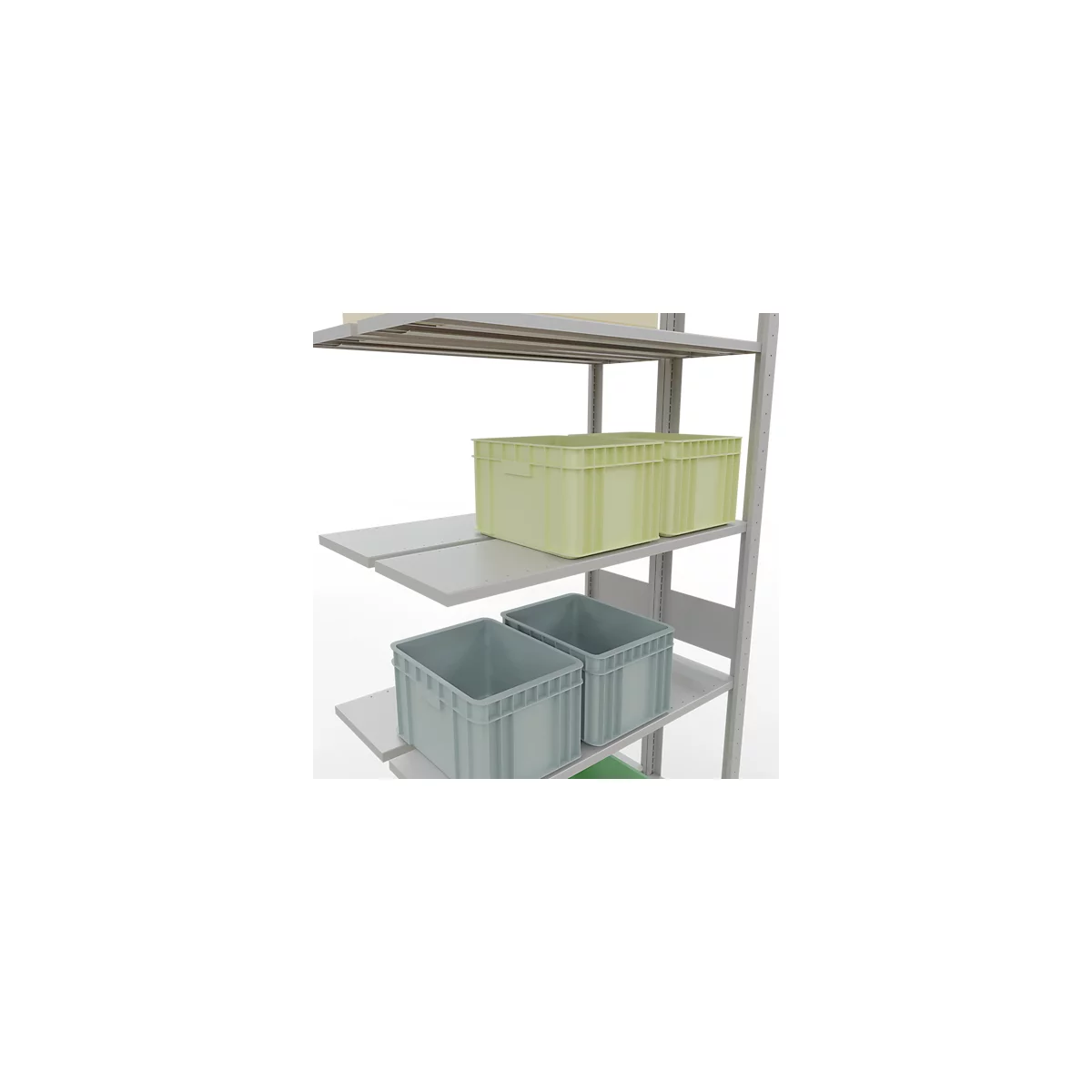 SCHULTE Lagertechnik - Rayonnage double emboîtable Modèle 150 - 3000x1000x2x300 mm 2x7 tablettes