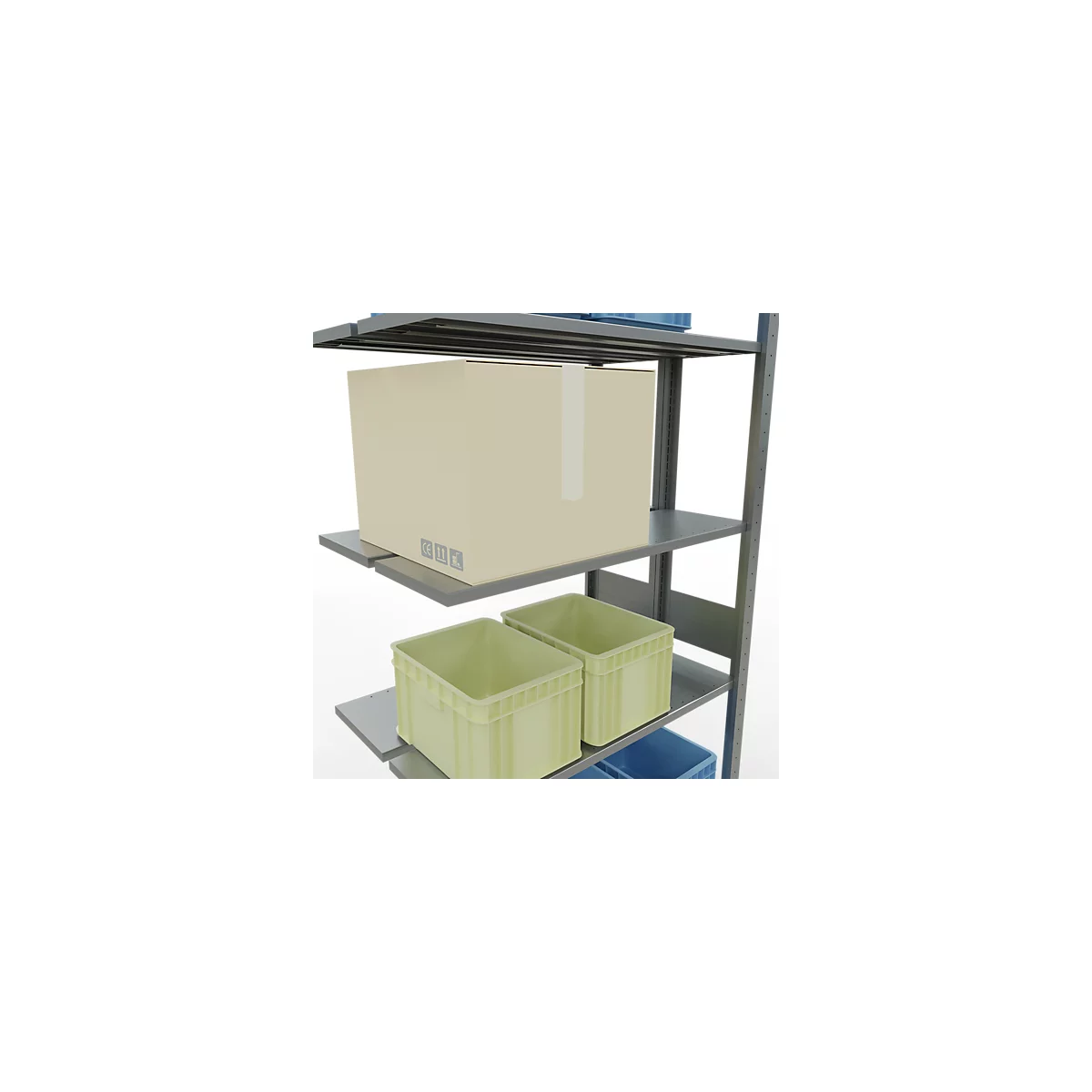 SCHULTE Lagertechnik - Rayonnage double emboîtable Modèle 150 - 3000x1000x2x300 mm galv. 2x7 tablettes