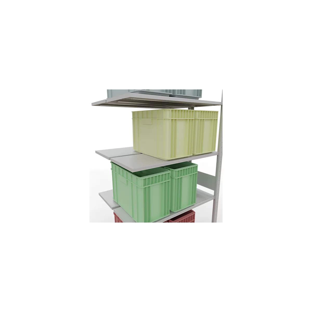 SCHULTE Lagertechnik - Rayonnage double emboîtable Modèle 150 - 3000x1000x2x400 mm 2x7 tablettes