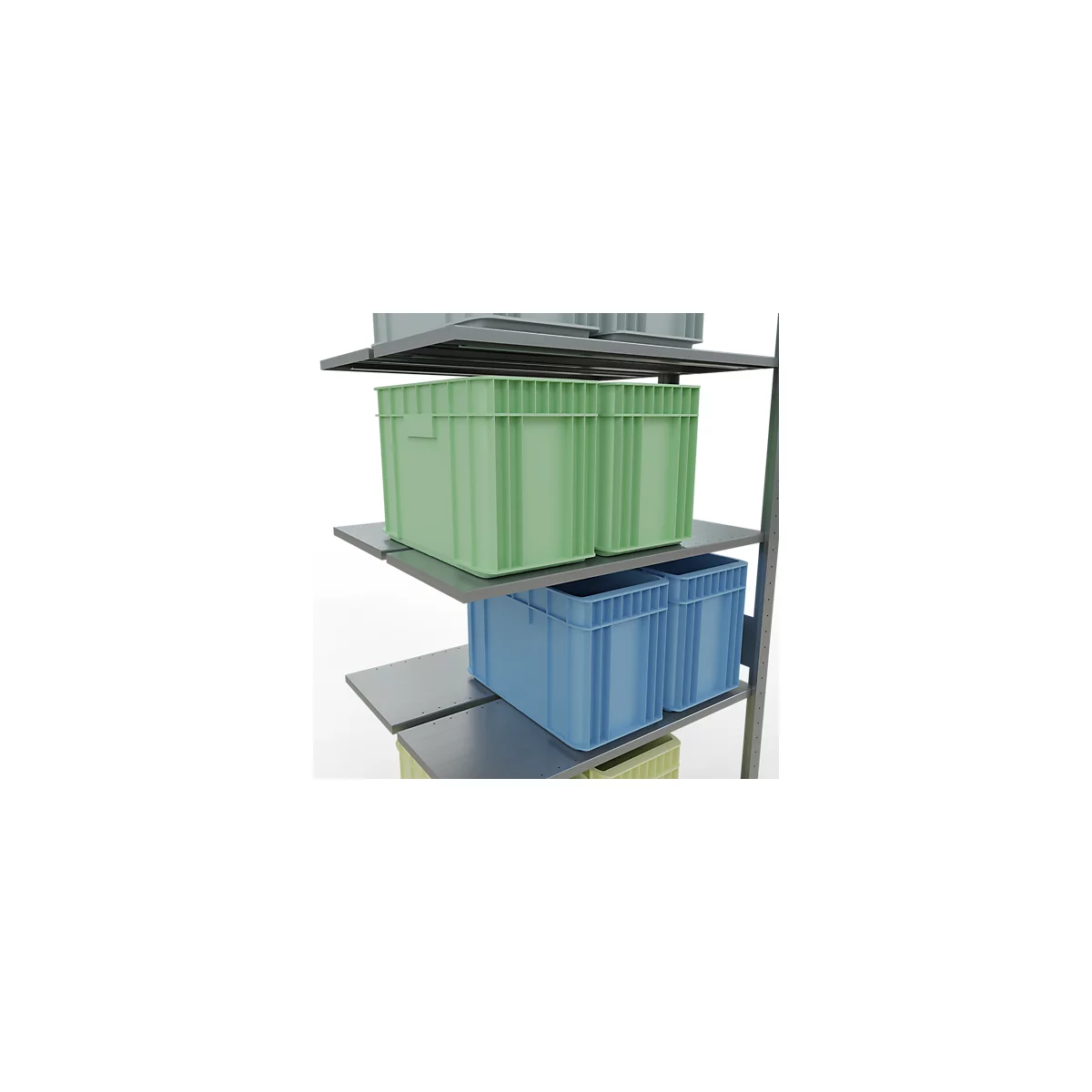 SCHULTE Lagertechnik - Rayonnage double emboîtable Modèle 150 - 3000x1000x2x400 mm galv. 2x7 tablettes