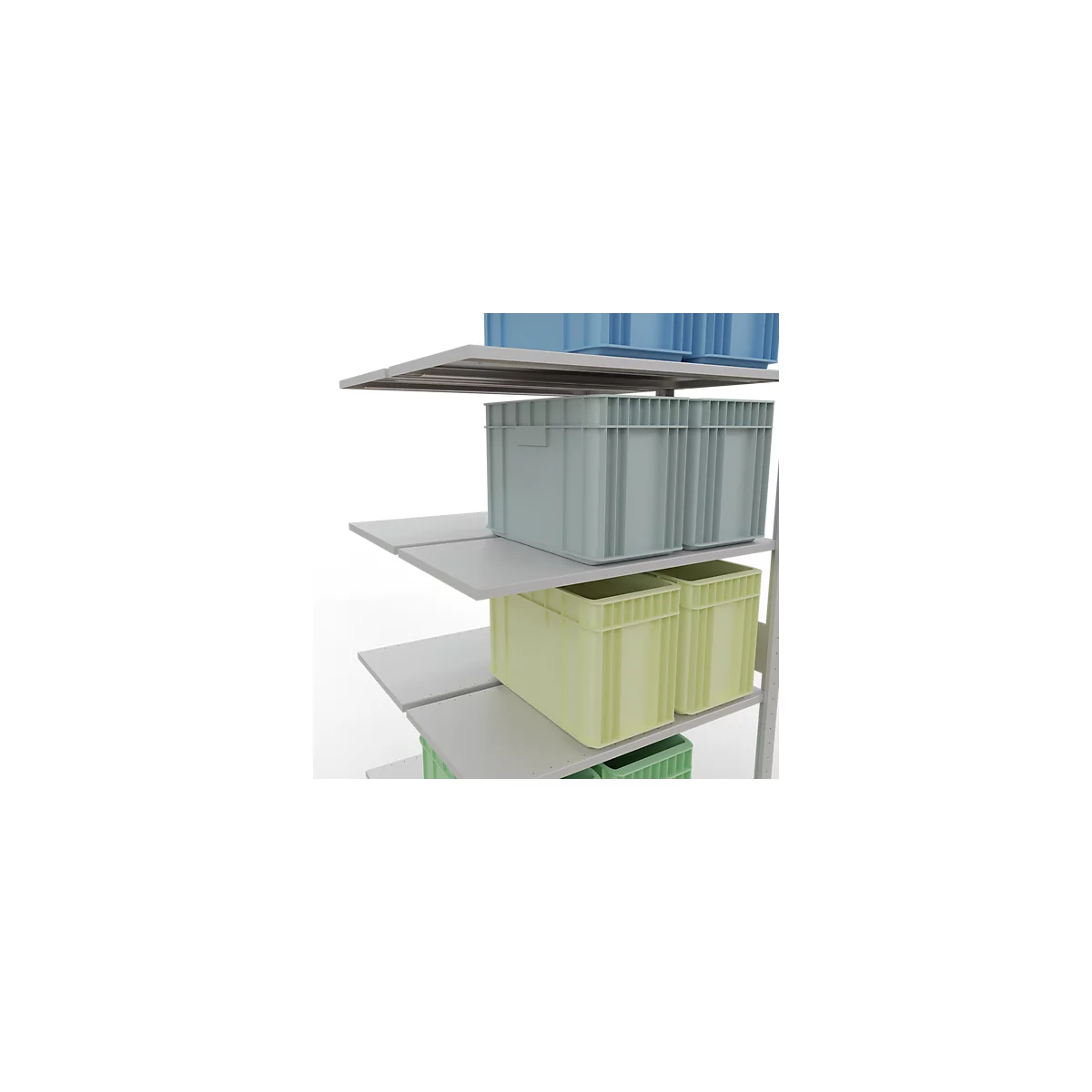 SCHULTE Lagertechnik - Rayonnage double emboîtable Modèle 150 - 3000x1000x2x500 mm 2x7 tablettes