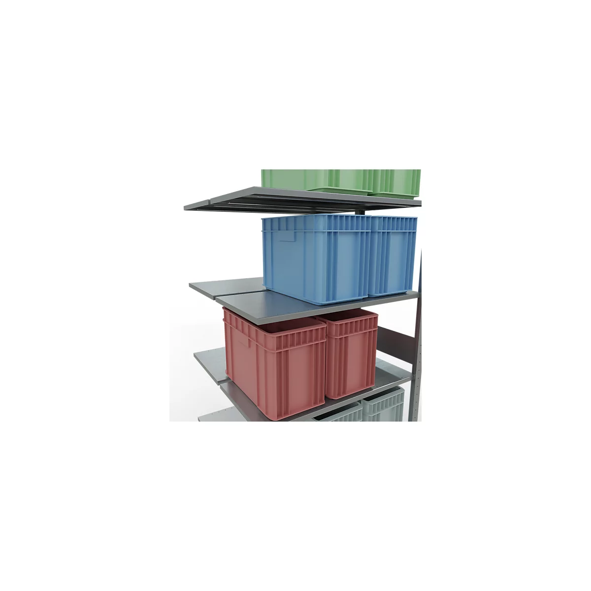 SCHULTE Lagertechnik - Rayonnage double emboîtable Modèle 150 - 3000x1000x2x500 mm galv. 2x7 tablettes