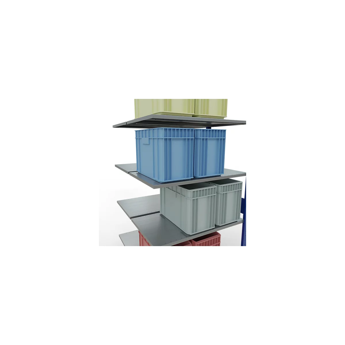 SCHULTE Lagertechnik - Rayonnage double emboîtable Modèle 150 - 3000x1000x2x600 mm 2x7 tablettes